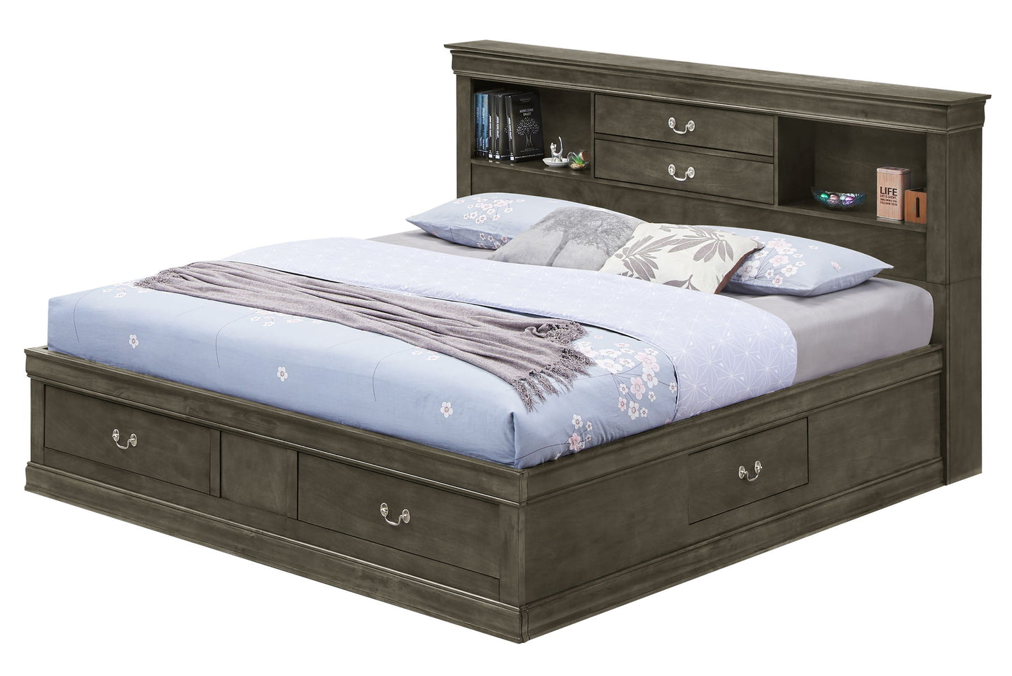 Glory Furniture - Louis Phillipe - Bookcase Storage Bed