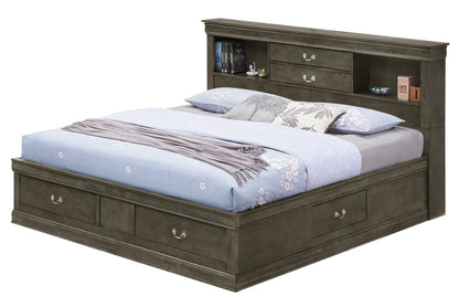 Glory Furniture - Louis Phillipe - Bookcase Storage Bed