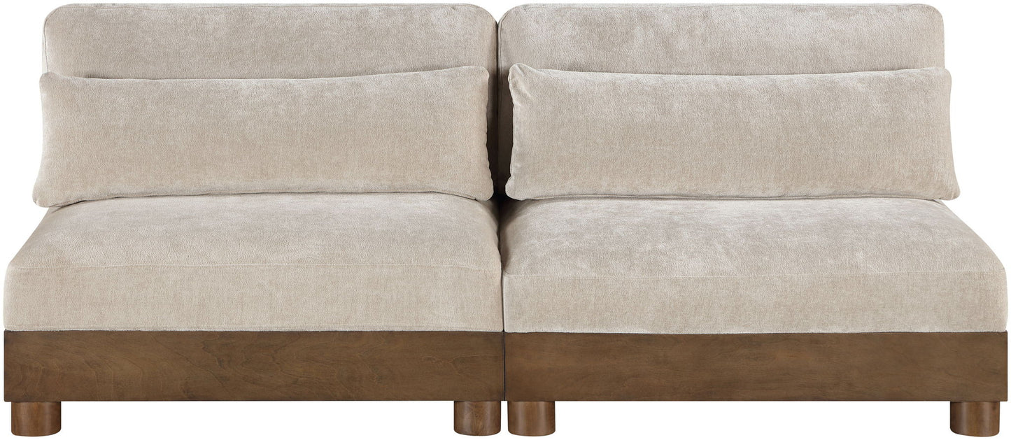Turin - Chenille Fabric Upholstered Modular Sectional - Taupe