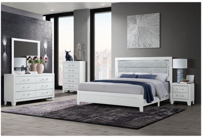 Luccia - King Bed With LED - White