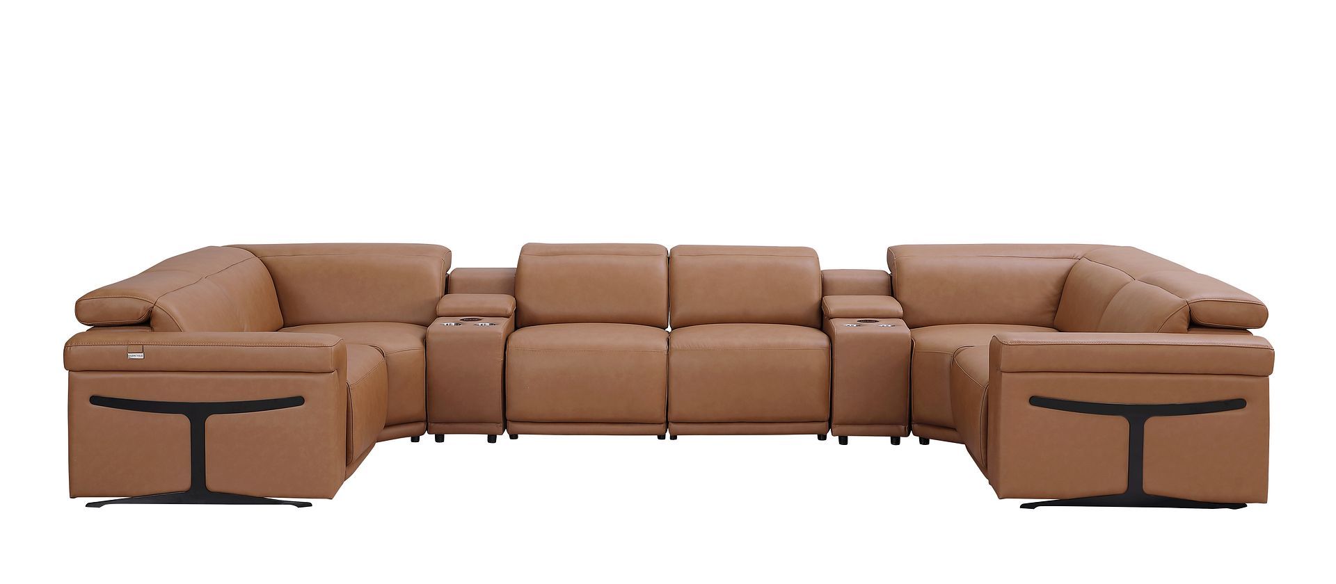 1126 - 8-Piece U-Shaped Sectional Sofa In With 4 Power Recliners & Power Headrest