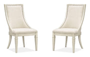 Newport - Dining Arm Chair With Upholstered Seat & Back (Set of 2) - Alabaster