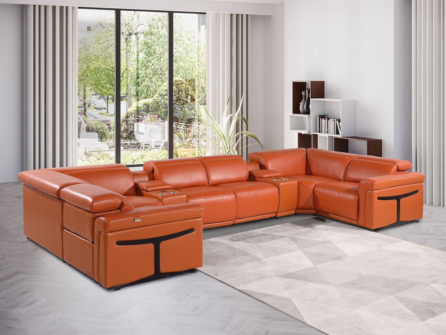 1126 - 8-Piece U-Shaped Sectional Sofa In With 4 Power Recliners & Power Headrest
