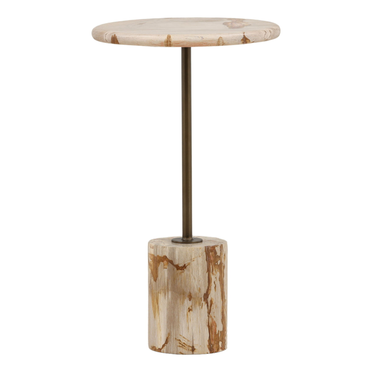Orelia - Side Table - Light Natural And Antique Brass