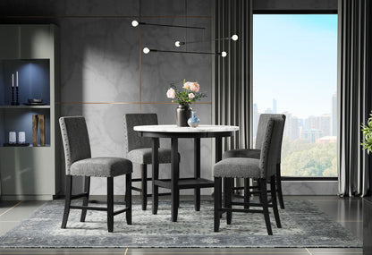 D40011 - 7 Piece Dining Room Set (Bar Table And 6 Bar Stools) - Light Gray