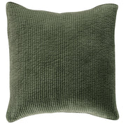 Stonewashed Cotton Velvet - Quilted Euro Sham - Fern Green
