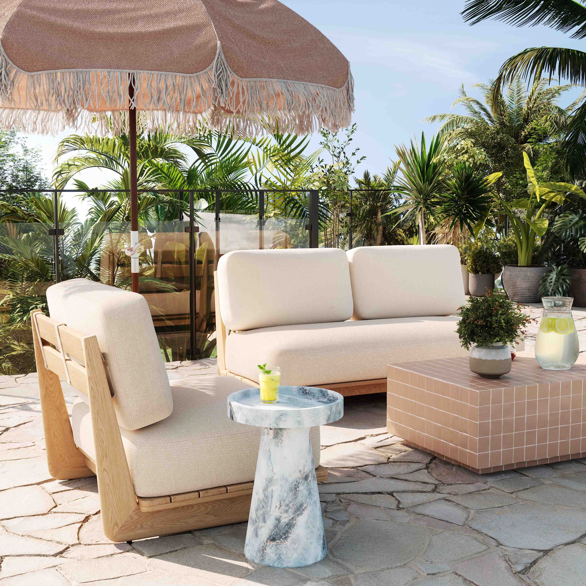 Reavan - Outdoor Lounge Chair - Cream