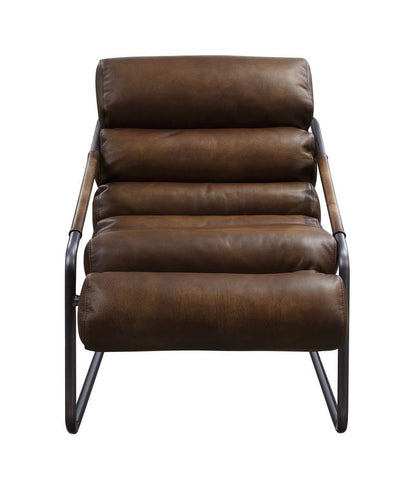 Dolgren - Accent Chair - Sahara Top Grain Leather & Matt Iron Finish