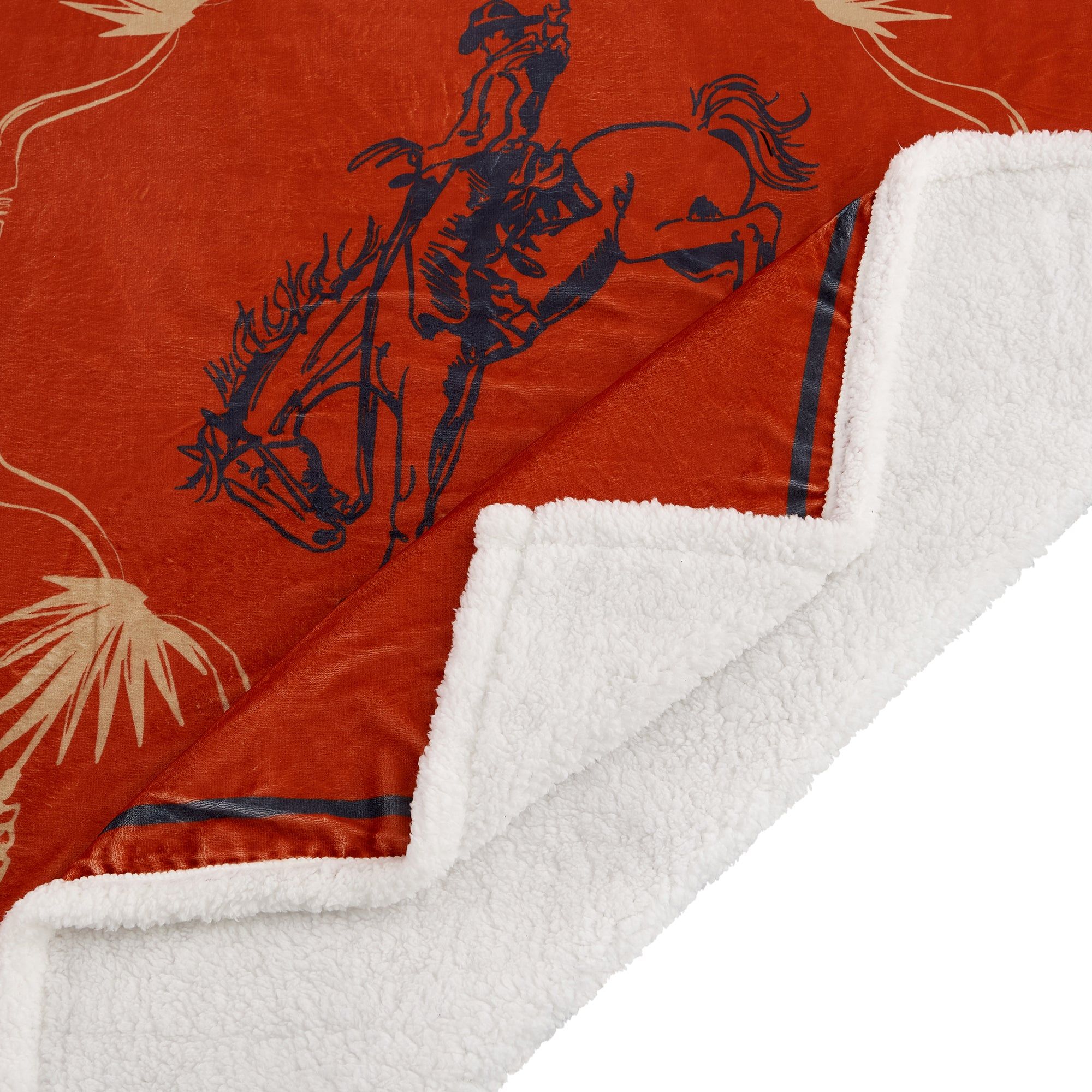 Campfire - Marfa Campfire Sherpa Throw Sunset Rider, 6 Per Carton - Red