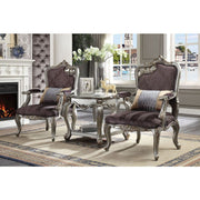 Picardy - Chair With Pillow (Rf Leaf) - Velvet & Antique Platinum