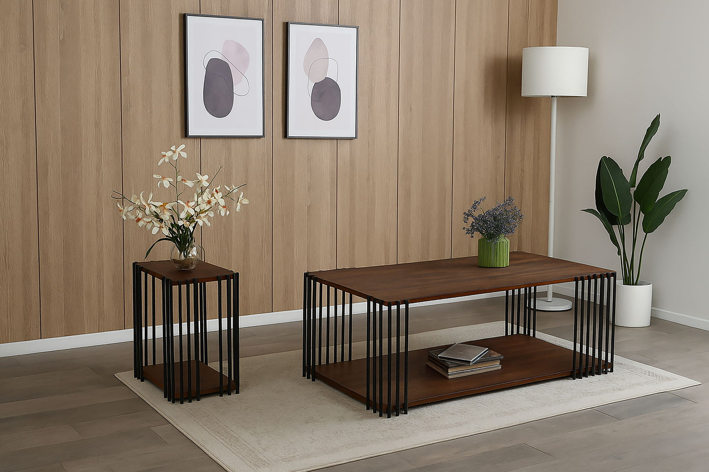 Vertex - Rectangular 3 Piece Occasional Set (1 Coffee & 2 End Tables) - Brown / Black