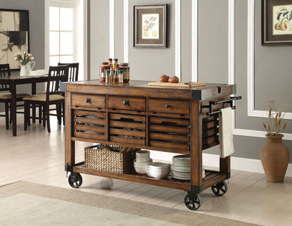 Kaif - Kitchen Cart - Distressed Chestnut