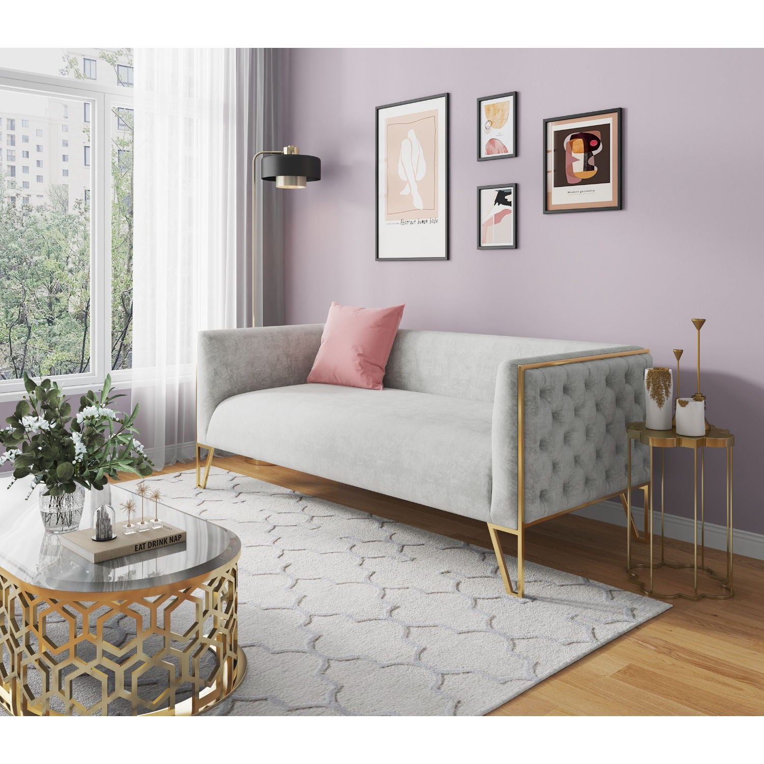 Vector - 3 Seat Sofa - Gray
