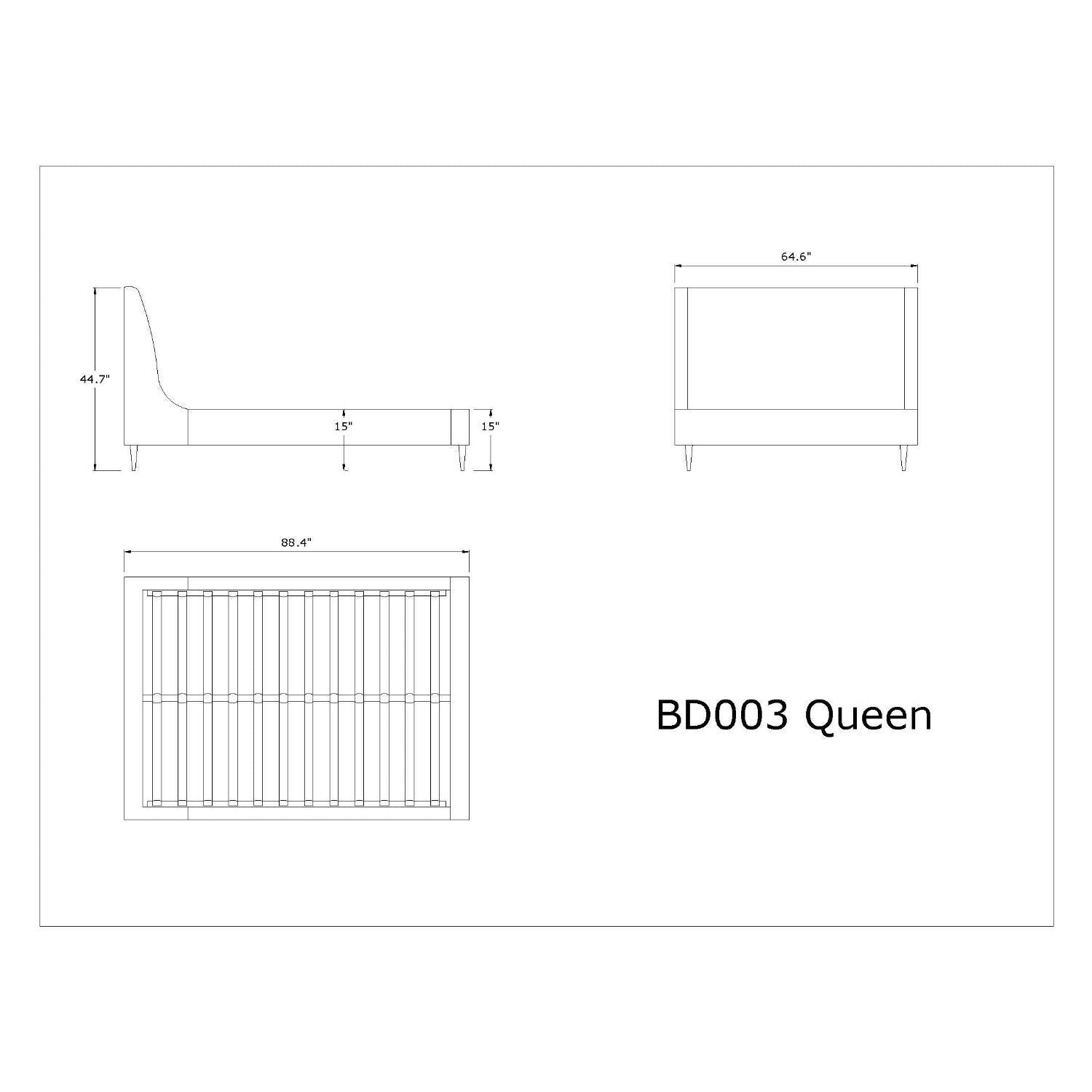 Heather - Upholstered Bed With Curved Headboard