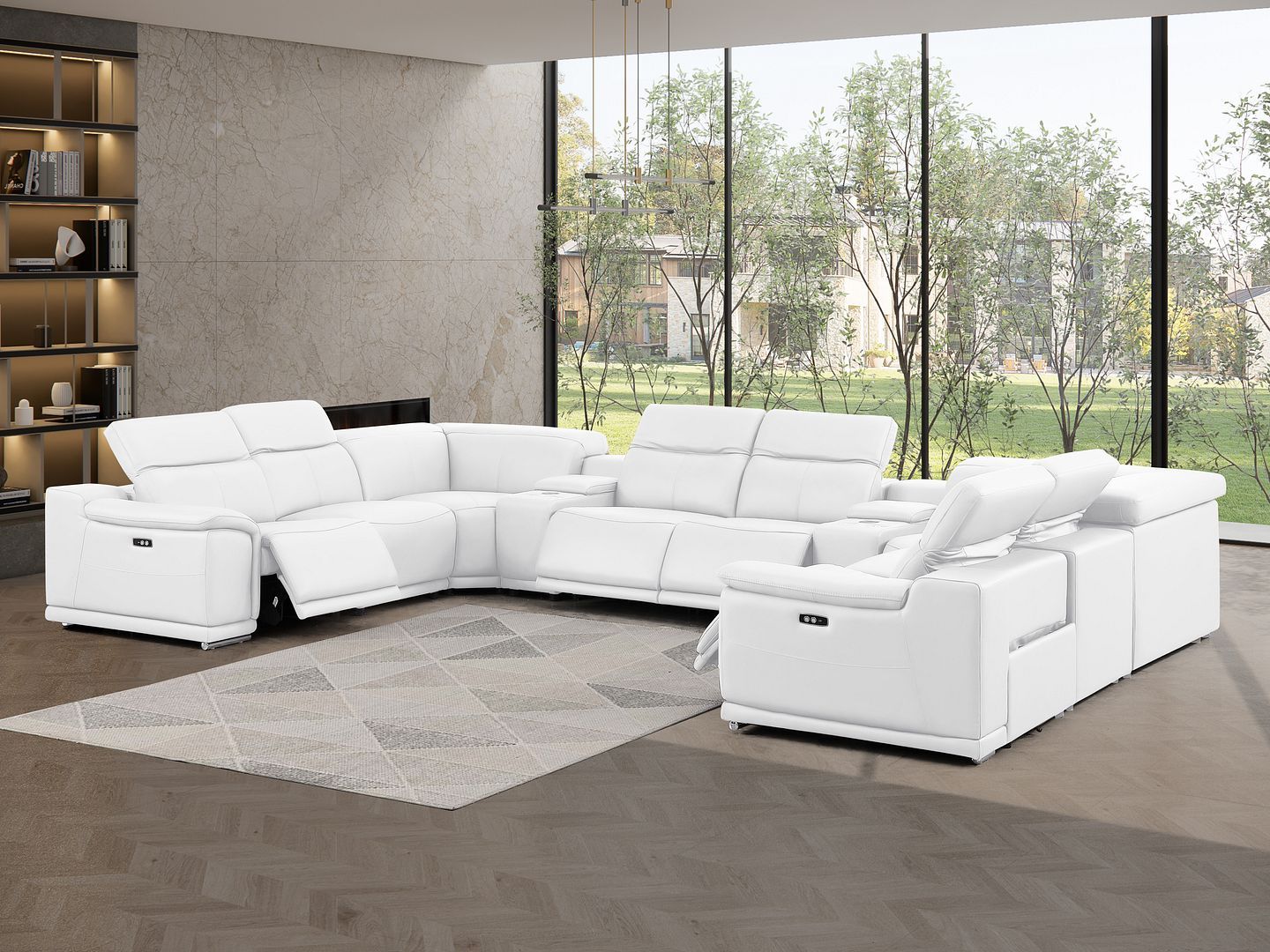 2679 - 10-Piece U-Shaped Power Reclining Sectional In Genuine Leather (4 Recliners)