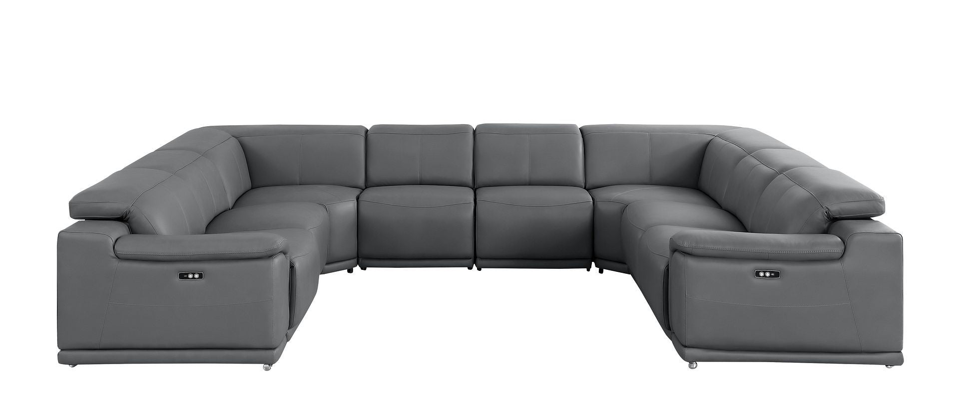2679 - 8-Piece U-Shaped Power Reclining Sectional In Genuine Leather (4 Recliners)