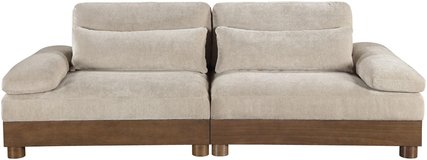 Turin - Chenille Fabric Upholstered Modular Sectional - Taupe