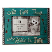 Picture Frame - 5" x 7" All Good Things Wooden Picture Frame  - Turquoise