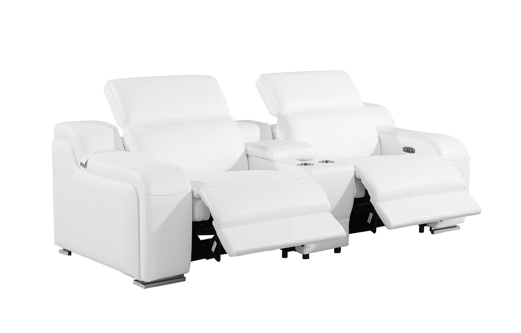 1116 - 6-Piece Modular Power Reclining Sofa And Console Loveseat Set In With 5 Power Recliners & Power Headrests