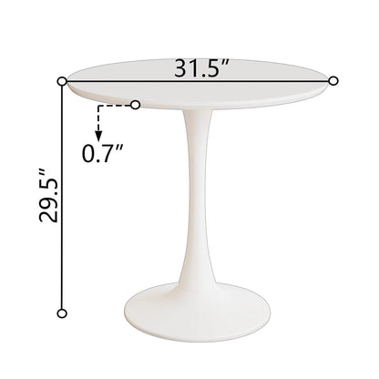 Mid-Century Round Dining Table With Pedestal Base For 2 - 4 People