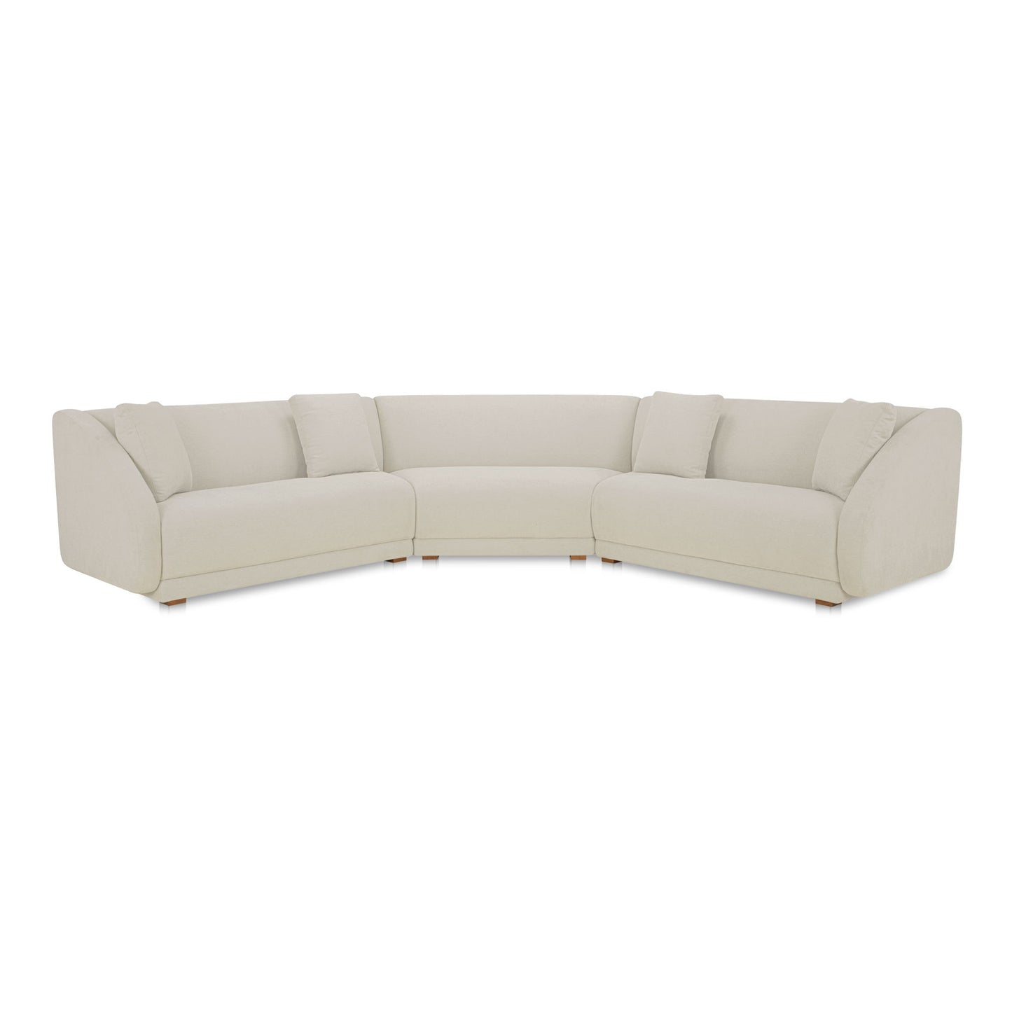Fraser - 3 Piece Modular Sectional With Wedge Slipper - White