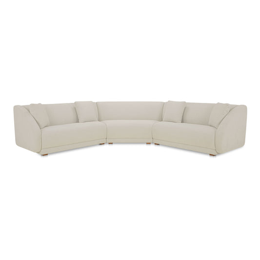 Fraser - 3 Piece Modular Sectional With Wedge Slipper - White