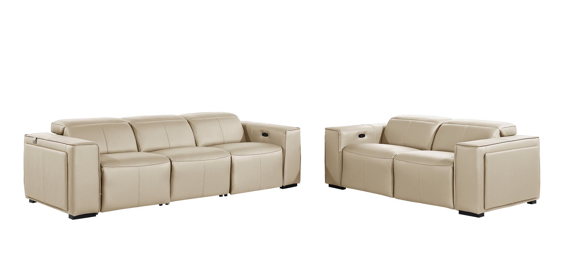 1224 - 5-Piece Modular Power Reclining Sofa And Loveseat Set In With 4 Power Recliners & Power Headrests