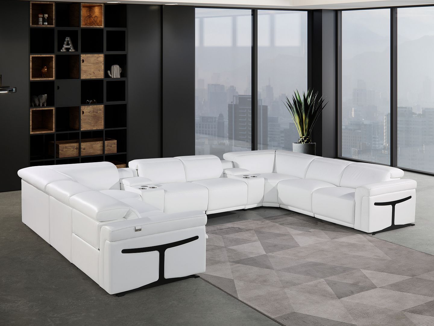 1126 - 10-Piece U-Shaped Sectional Sofa In With 4 Power Recliners & Power Headrests