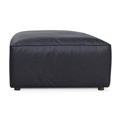 Form - Leather Ottoman - Vantage Black
