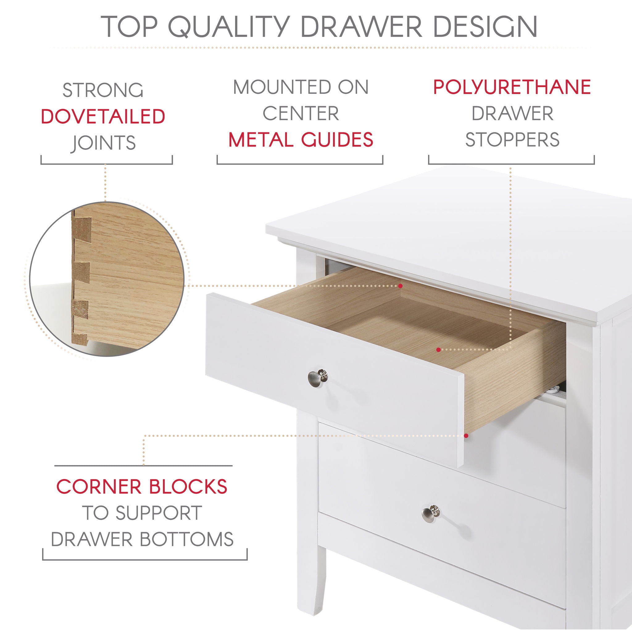 Glory Furniture - Hammond - 3 Drawer Nightstand