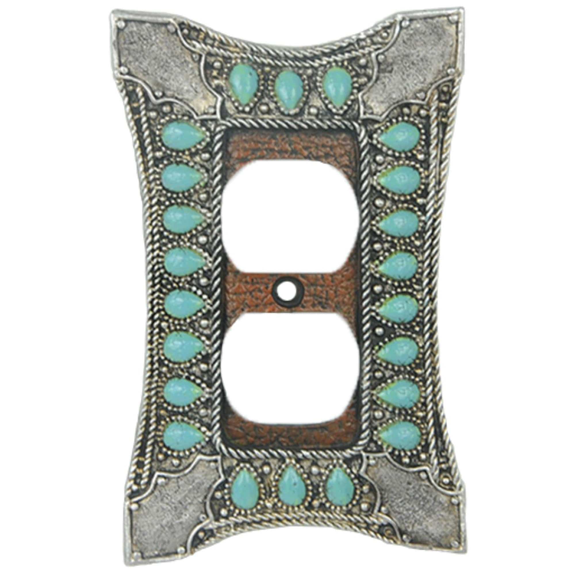 Turquoise Switch Plate - 5.7" x 3.5" Single Outlet Cover Wall Plate 4 Per Carton - Turquoise