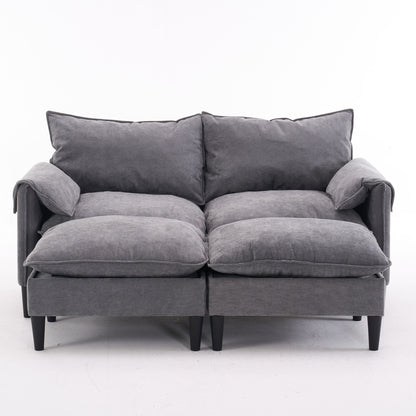 Convertible Combination Sofa With Footstools With Storage