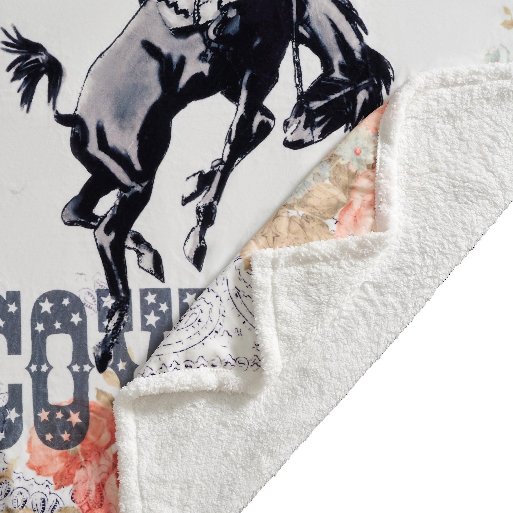 Campfire - Long Live Cowboys Campfire Sherpa Throw - Multi Color