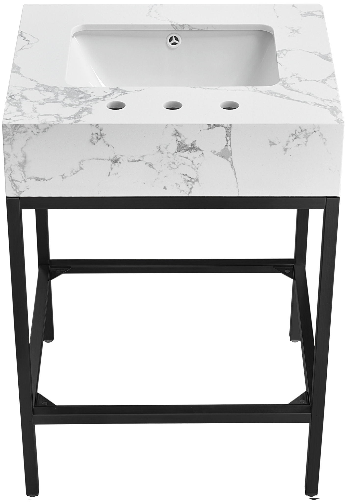 Marmo - Engineered Marble Bathroom Vanity With Black Base