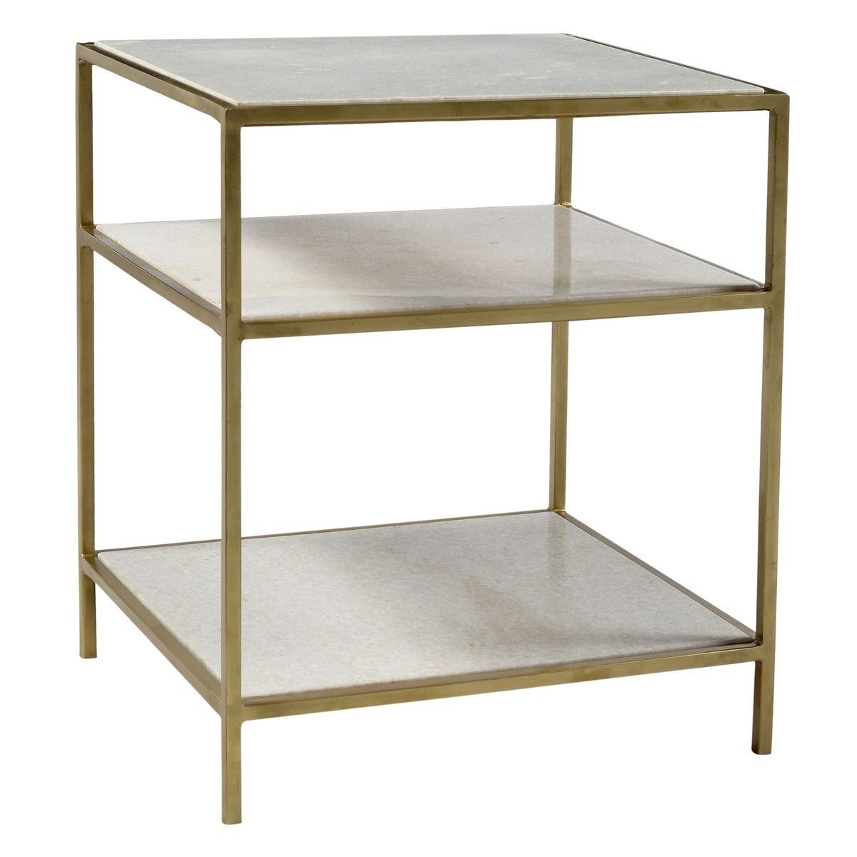 Higgins - Side Table - Brass And Natural