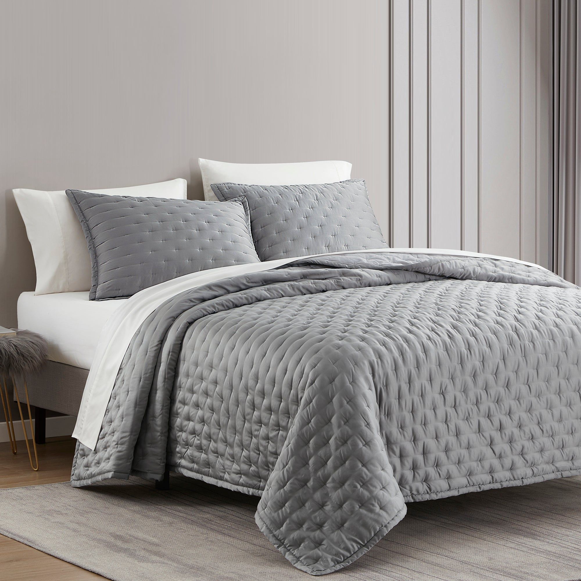 Lyocell - King Eucalyptus Quilt - Gray