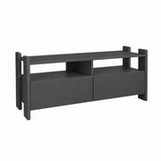 TV Stand For TVs Up To 55" With Open Shelves And 2 Drawers - Carbon Gray