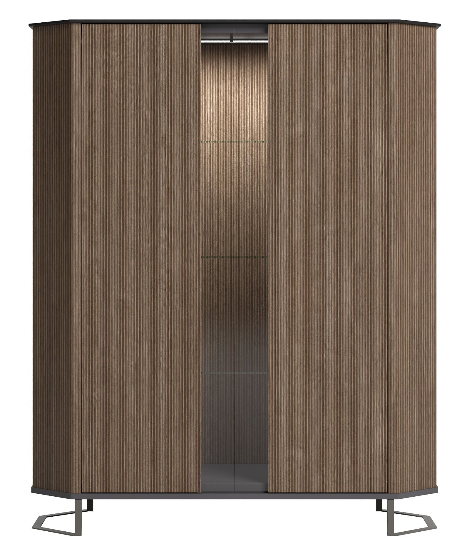 Hexagon - 2 Door Cabinet - Dark Brown