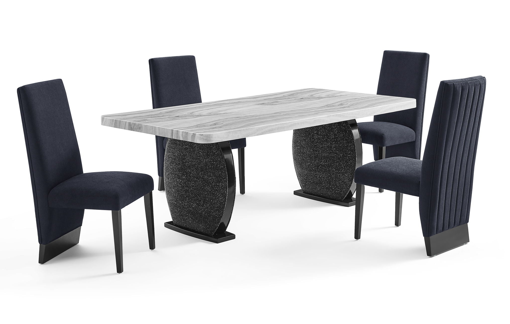 D2502 - 5 Piece Dining Room Set (Table And 4 Chairs) - Black