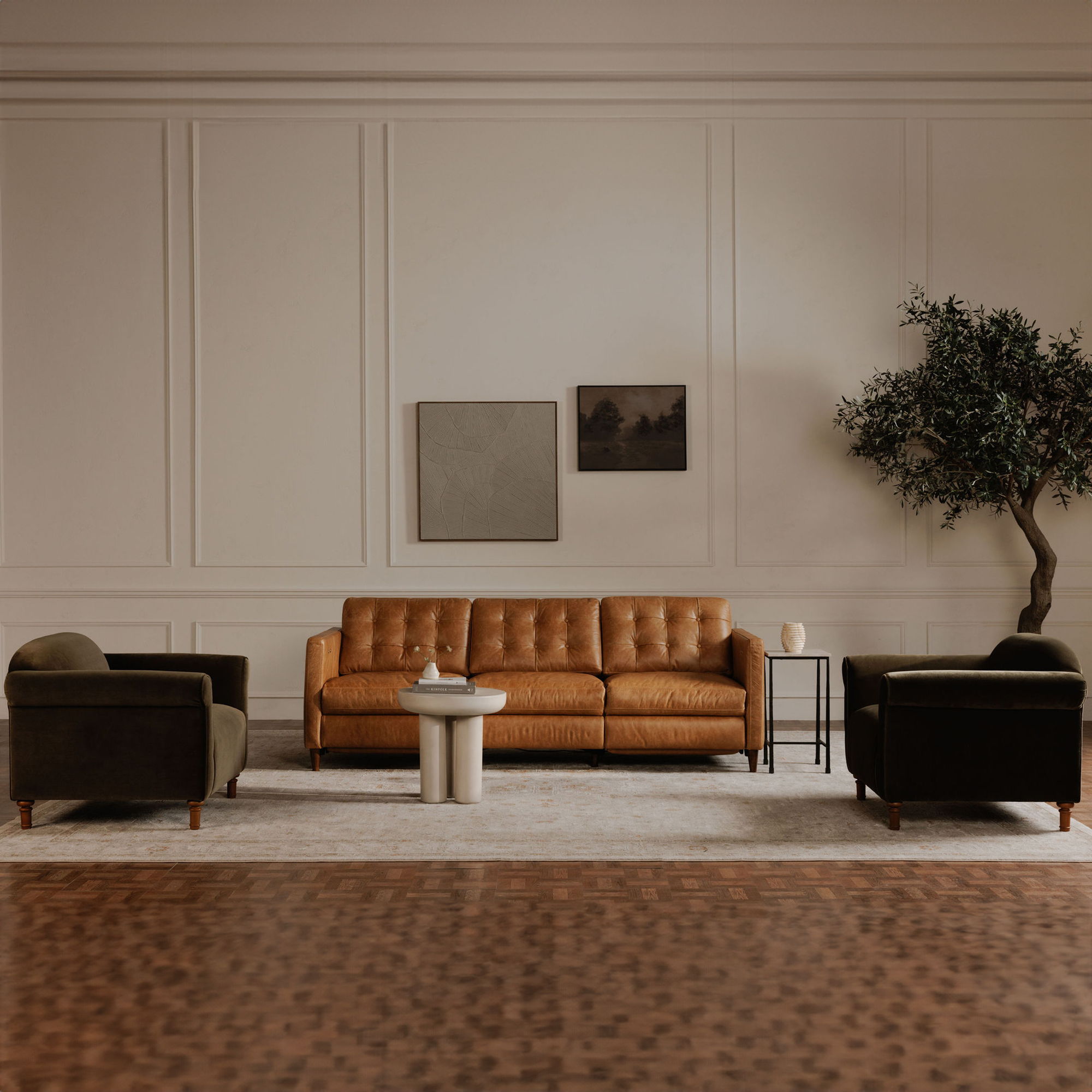 Bridgers - Leather Power Recliner Sofa - Tan