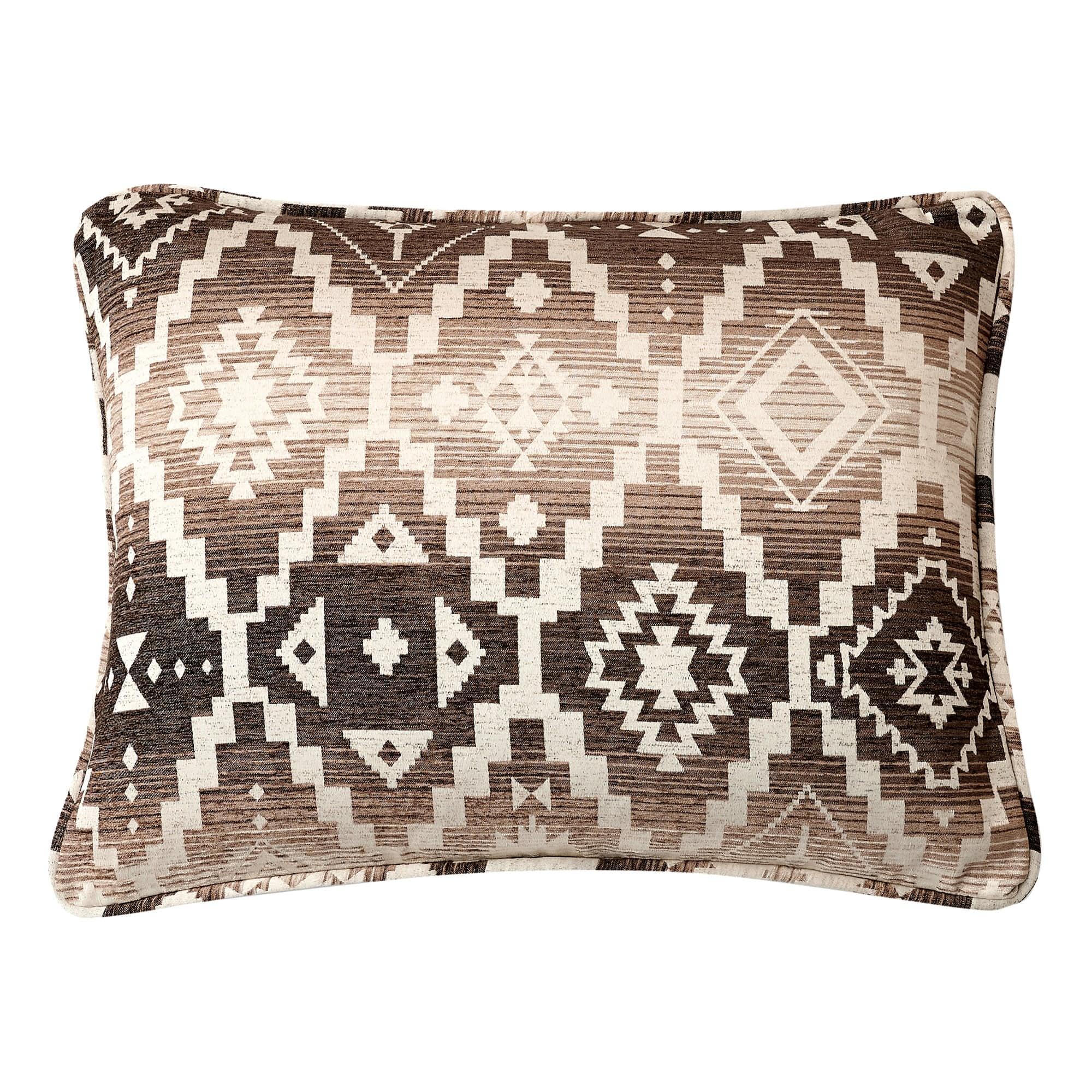 Chalet - 21" x 34" Aztec Pillow Sham Set (Set of 2) - White / Brown