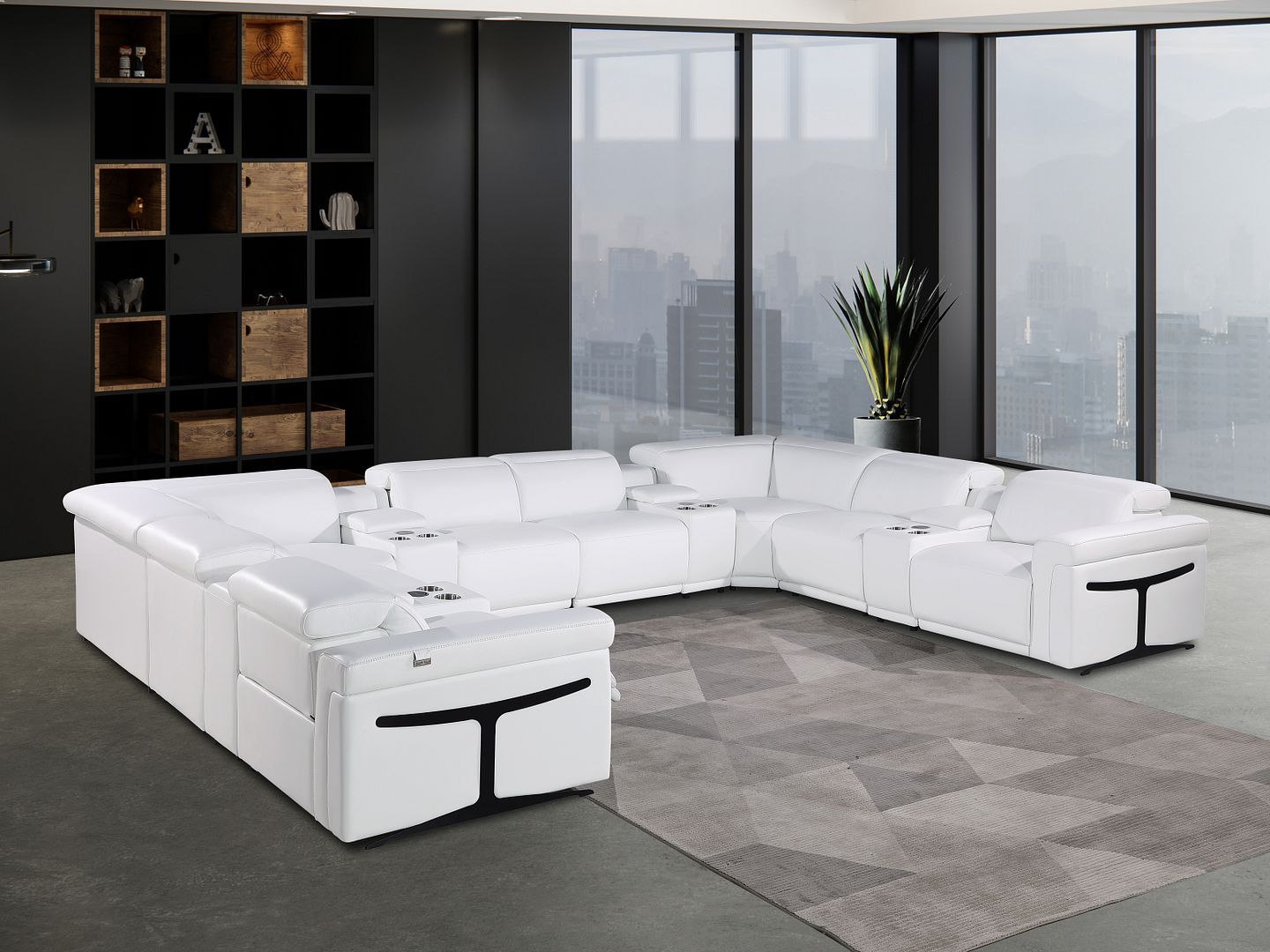1126 - 12-Piece U-Shaped Sectional Sofa In With 4 Power Recliners & Power Headrests