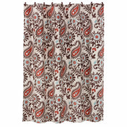 Rebecca - Paisley Shower Curtain - Cream / Brown / Red