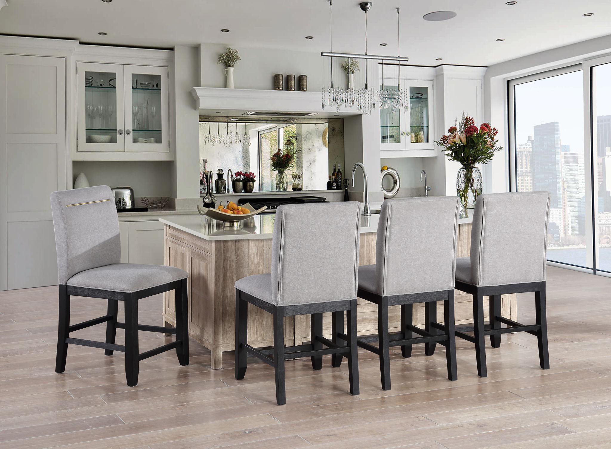 Yves - Counter Chair - Gray