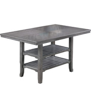 Dining Table 2 Shelves, Counter Height For Dining Room - Gray
