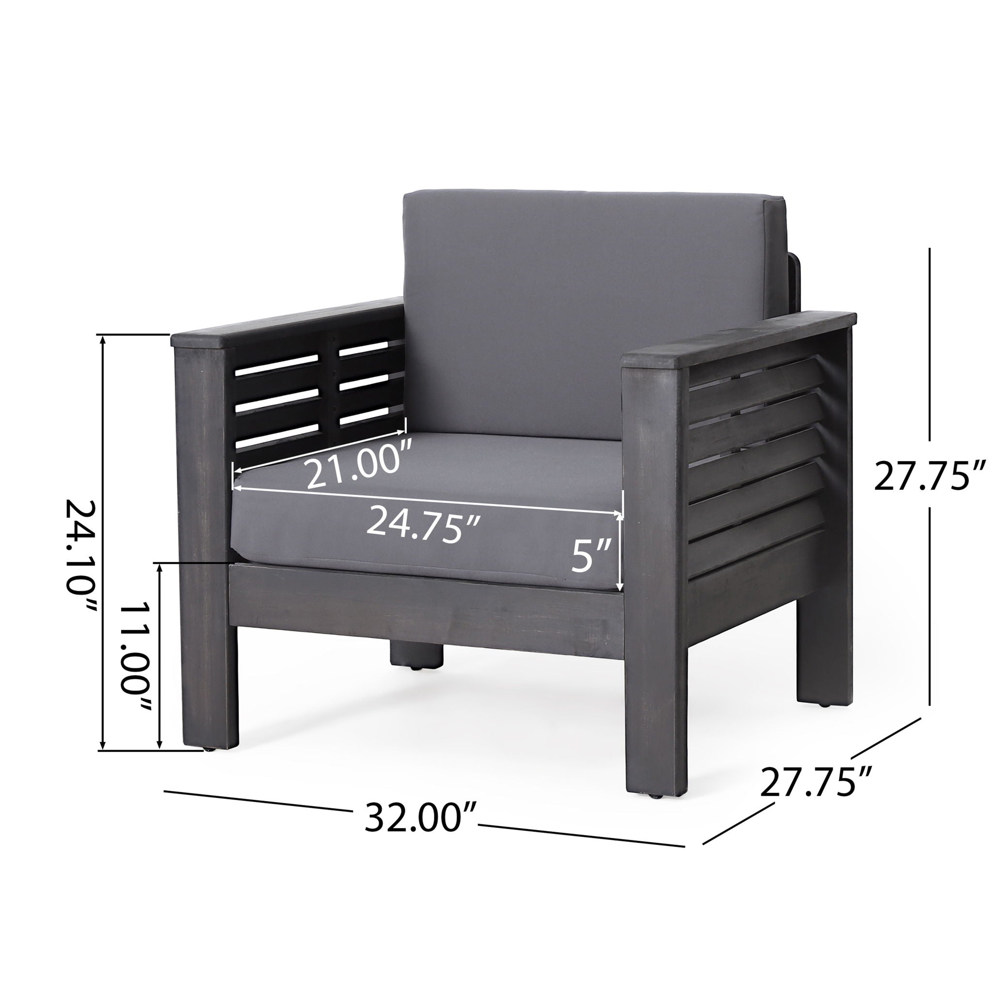 Slat Design Club Chairs With Cushions