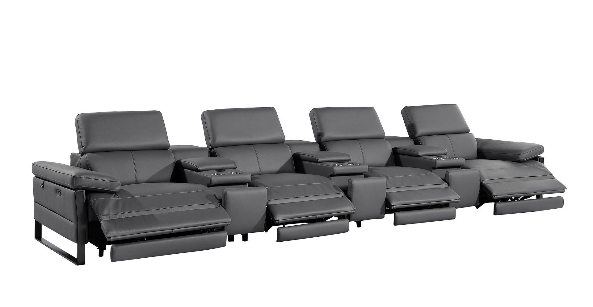 1246 - Modular Power Triple Reclining Triple Console Sofa With Power Reclining Headrests