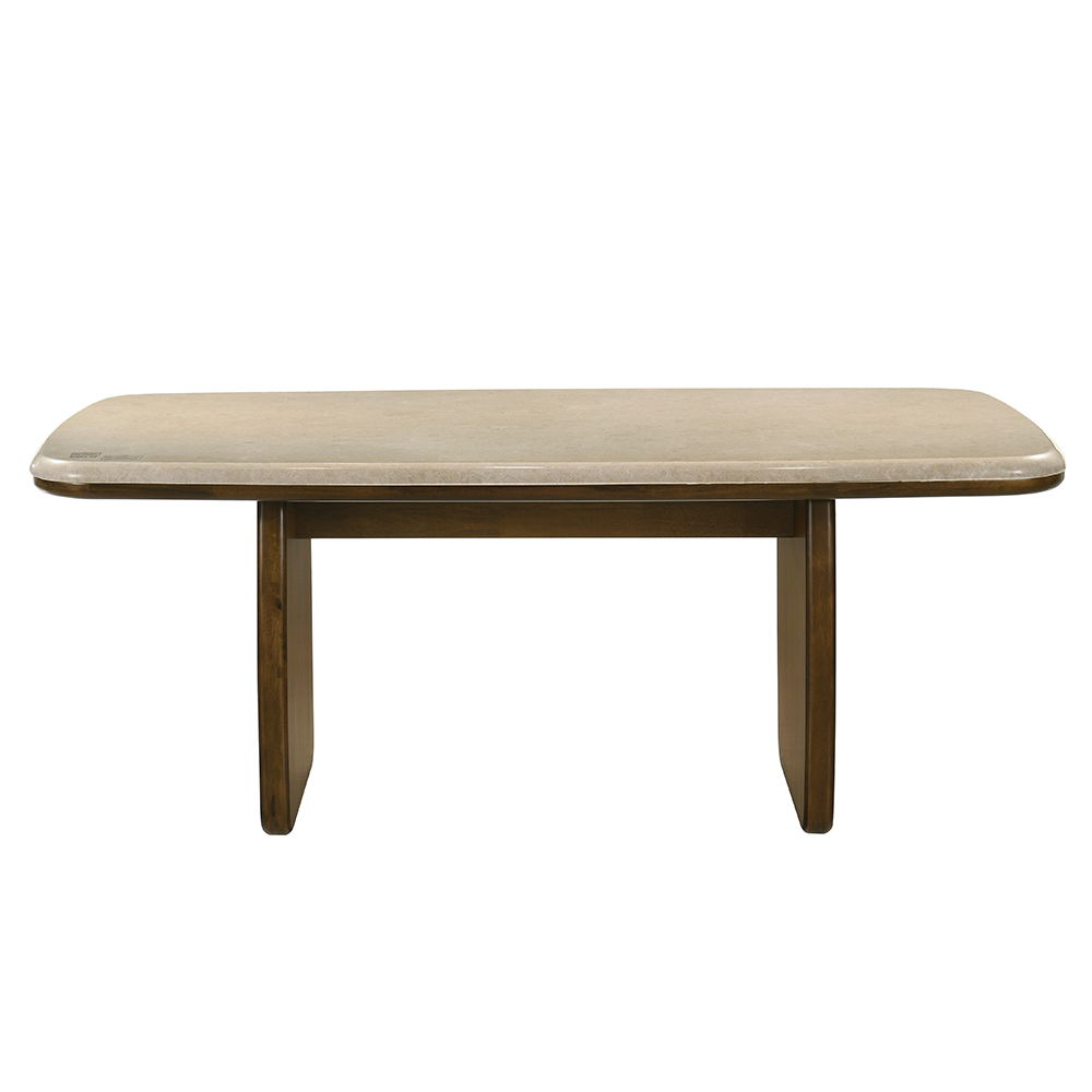 Kasha - Dining Table With Marble Top Top - Vintage Oak