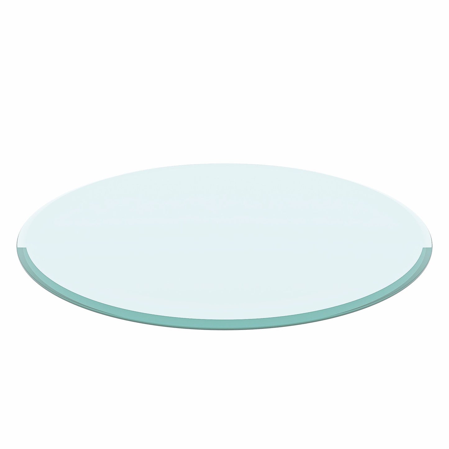 36" Round Tempered Glass Table Top Black Glass Thick Beveled Polished Edge