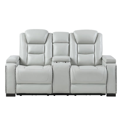Reclining Power Set, USB, LED, Bookshelf Arms, And Drop Down Table